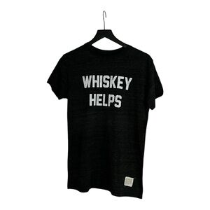 nwt WHISKEY HELPS Original Retro brand dark gray t-shirt